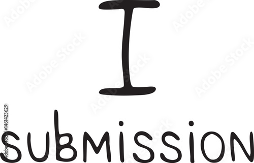 A handwritten 'I' and 'submission' are displayed on a white background.