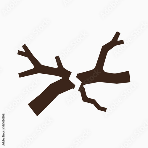 brown tree branches with fracture points