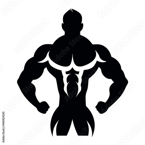 vector silhouette icon of a man in a black suit on white background