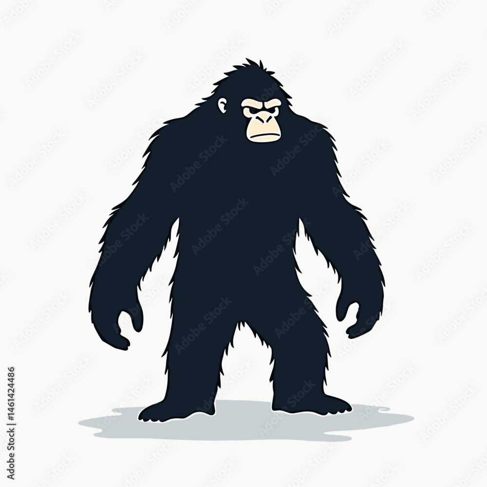 Fototapeta premium cartoon illustration of angry gorilla with brown fur