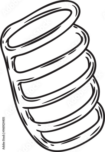 A coiled spring rests on a smooth dark surface.
