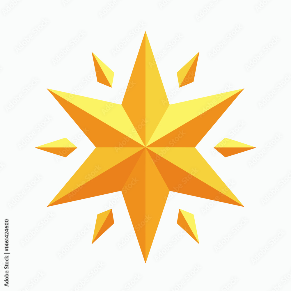 golden starburst icon with yellow and orange hues golden starburst icon with yellow and orange hues