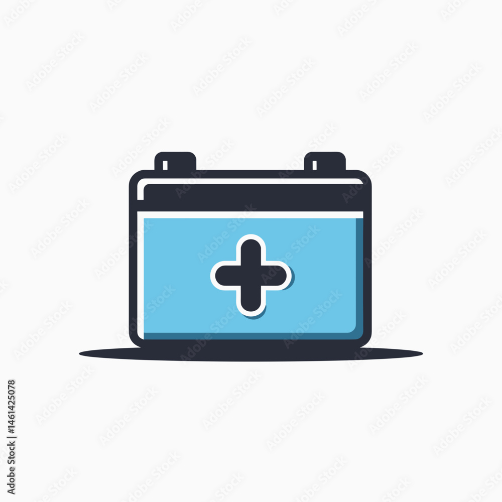 medication pill bottle with blue label and white cross medication pill bottle with blue label and white cross