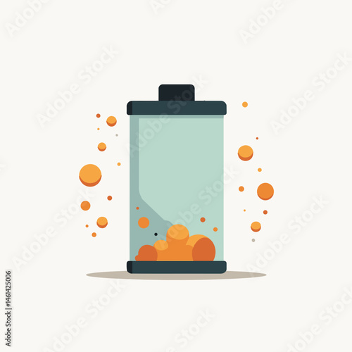 battery with orange bubbles