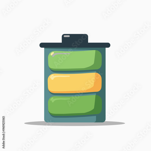 colorful rechargeable battery pack with green and yellow cells