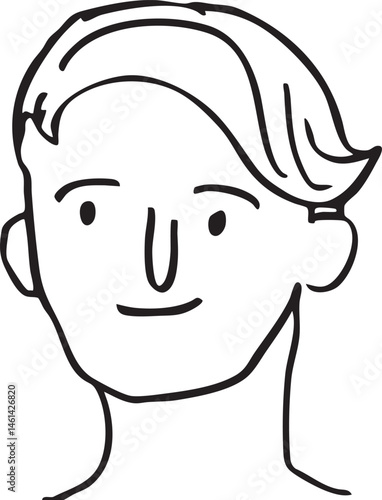 A young woman's head and shoulders are depicted in a minimalist black and white