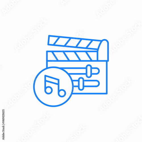 movie sound edit icon sign vector