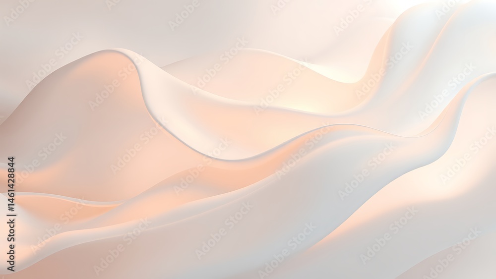 Fototapeta premium 薄紅色のシルクが描く穏やかなウェーブと光沢