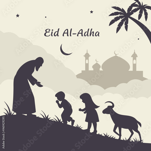 Eid Al Adha Mubarak vector illustration
