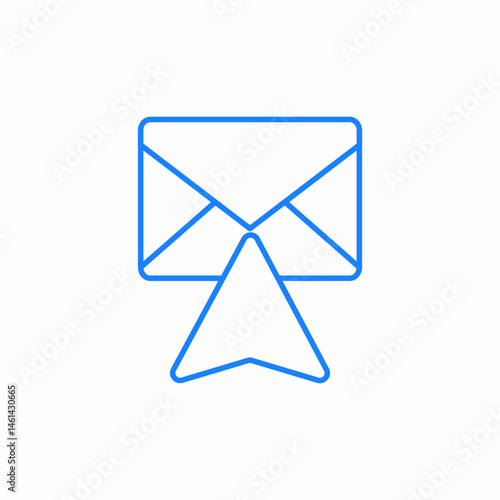 open mail arrow icon sign vector