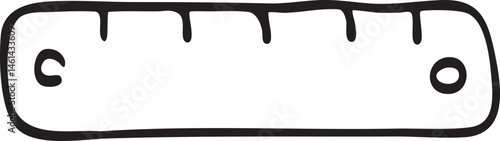 A simple ruler with marked divisions.