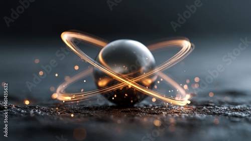 Wallpaper Mural Conceptual atomic nucleus design showing nuclear energy or reaction, visualized in a sleek 3D illustration.  Torontodigital.ca