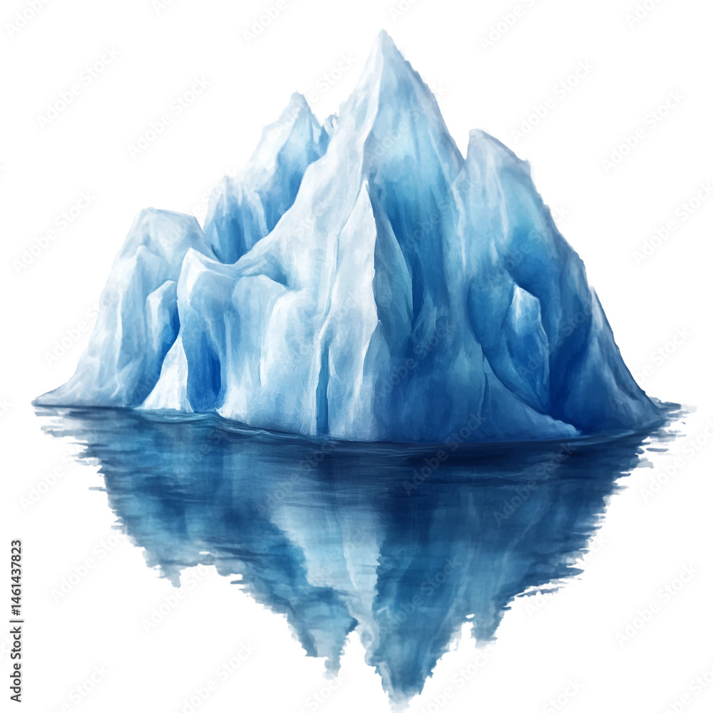 Fototapeta premium Iceberg isolated on white and transparent background.