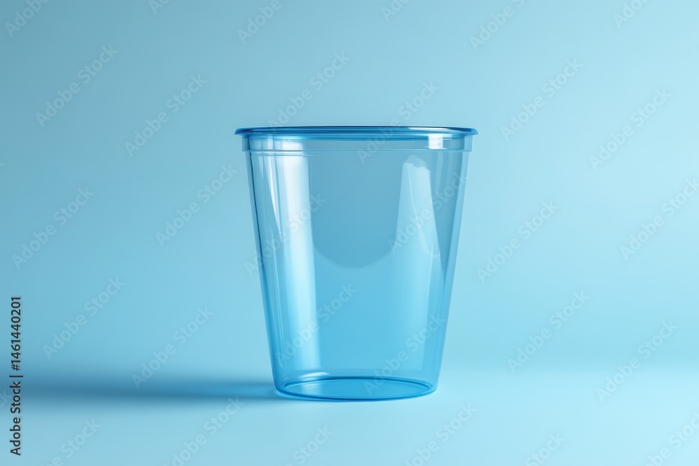 Clear Blue Plastic Cup Disposable Beverage Container Mockup for Branding Refreshing Drinkware Clear Blue Plastic Cup Disposable Beverage Container Mockup for Branding Refreshing Drinkware