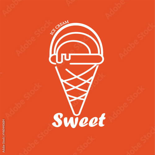 Ice cream on the waffle cone
