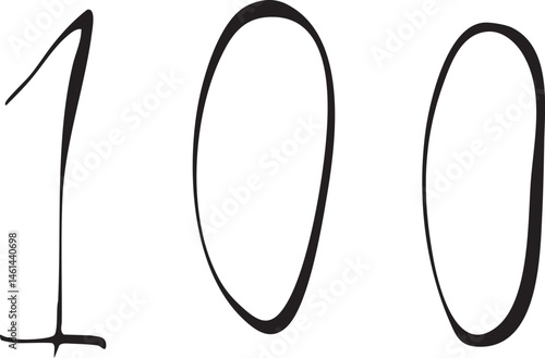 Large bold numerals '100' are displayed against a white background.