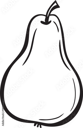 A single stylized pear sits upright on a white background.