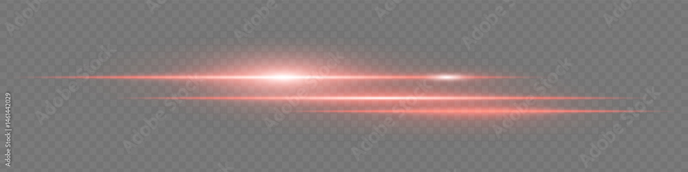 Fototapeta premium Red glowing streaks with flare effect on black background. Perfect for high-speed light visuals, energy waves, sci-fi designs, neon transitions, digital focus points, modern interface.