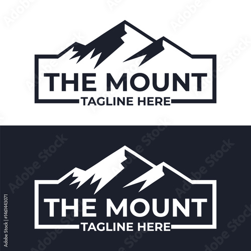 Mountain Logo Design – Minimalist Outdoor Badge Emblem for Adventure Branding Vector