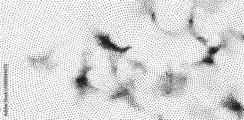 A multitude of faces emerge from a textured white background.
