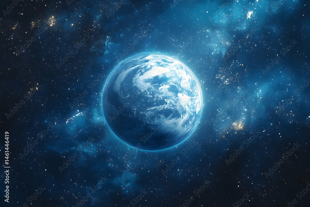 Obraz premium Celestial view of planet earth in space.