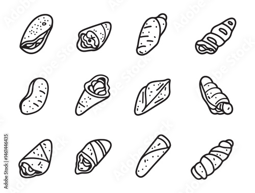 Premium Cannoli Food Line Art for Stock Illustration Needs