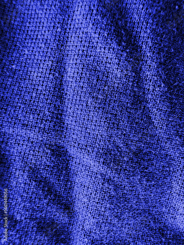 Royal Blue Velvet Cloth Textile Close Up	