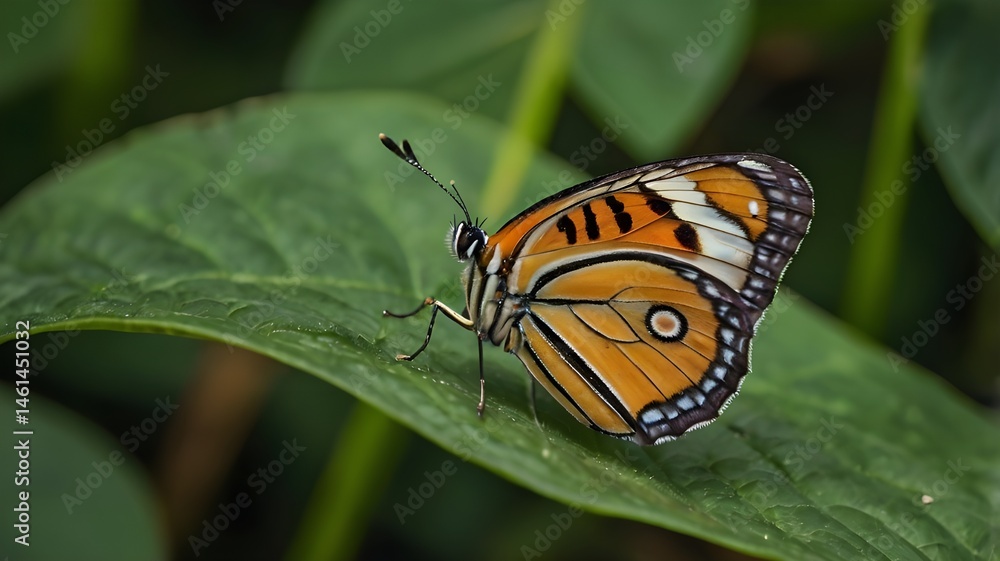 Obraz premium butterfly on leaf
