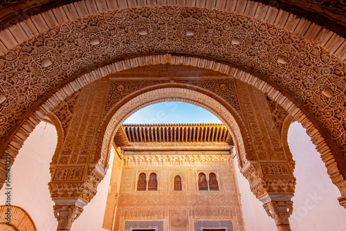 Interiors of Nasrid palace in Alhambra, Granada, Spain