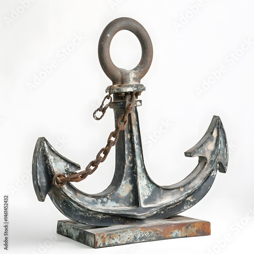 Vintage Anchor with Metal, and Nautical Decor.