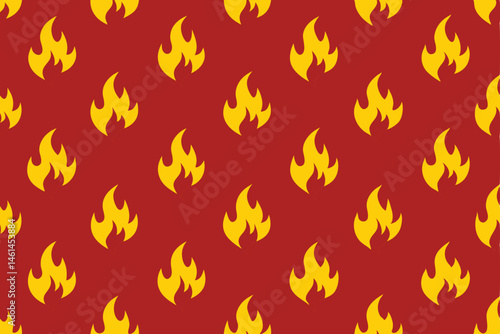 seamless pattern wallpaper of fire flames on red background