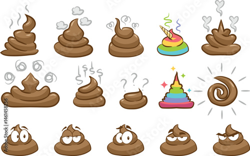 Poop vector icon logo character premium illustration