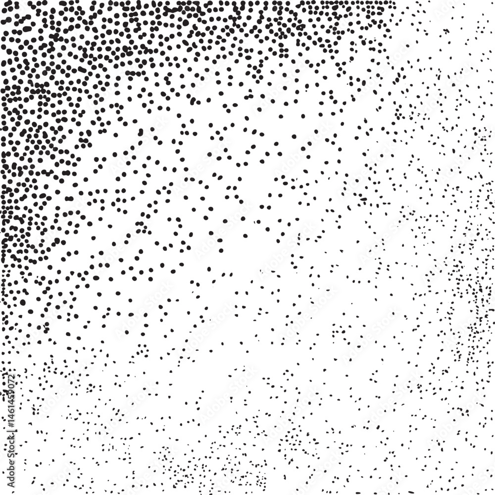 A dense field of black and white dots creates a textured gradient. A dense field of black and white dots creates a textured gradient.