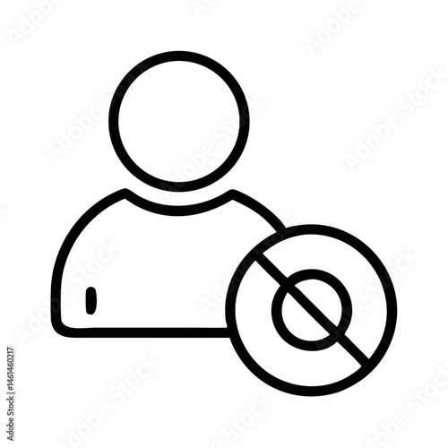User Account Blocked Icon Representing Moderation  