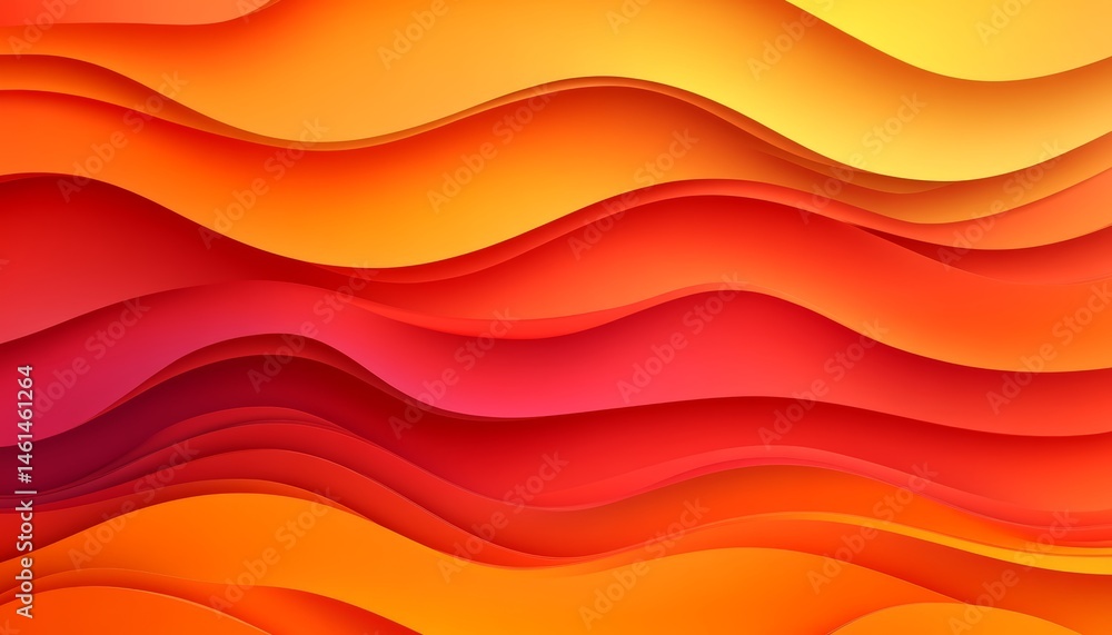 Abstract Orange and Red Wave Pattern Background, Layered Paper Carved Design, Modern Art Style Abstract Orange and Red Wave Pattern Background, Layered Paper Carved Design, Modern Art Style