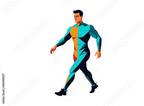 vector illustration of a man in blue