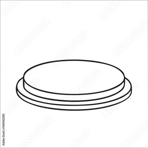 A simple circular plate rests on a raised base.