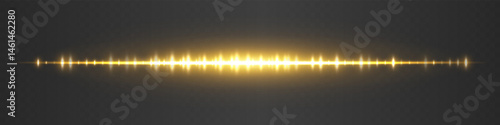 Orange audio waveform with glowing peaks and reflection. Suitable for music background, podcast visual, sound analysis, digital equalizer, voice playback and tech audio interface.