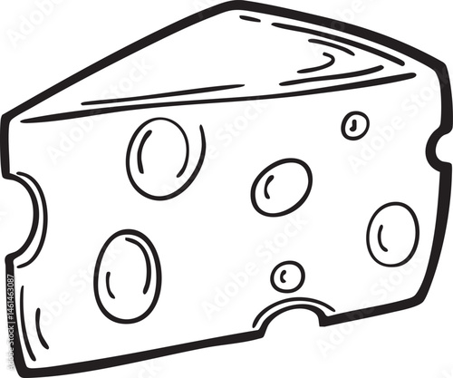 A single wedge of cheese with visible holes and a textured surface.