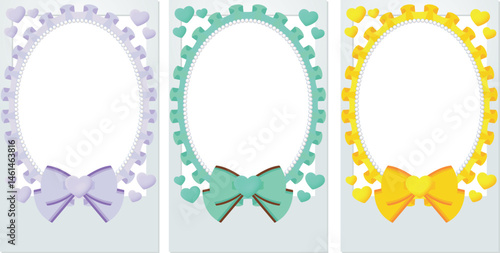 Cheki Polaroid camera Decoration Frill frame Purple Mint green Yellow / 推し活チェキ ポラロイドカメラ デコレーション フリル フレーム 紫 ミントグリーン 黄色