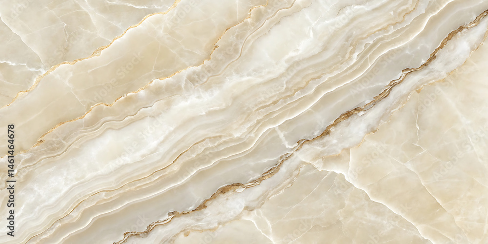 Obraz premium Beige tan caramel sand cream marble abstract background. Warm, earthy tones swirl. Smoot,h polished stone finish. Natural vein texture. Subtle glow shine. Glossy metallic sparkle blend