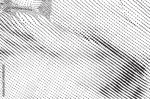 A dynamic undulating of intersecting lines creates a sense of movement and depth.