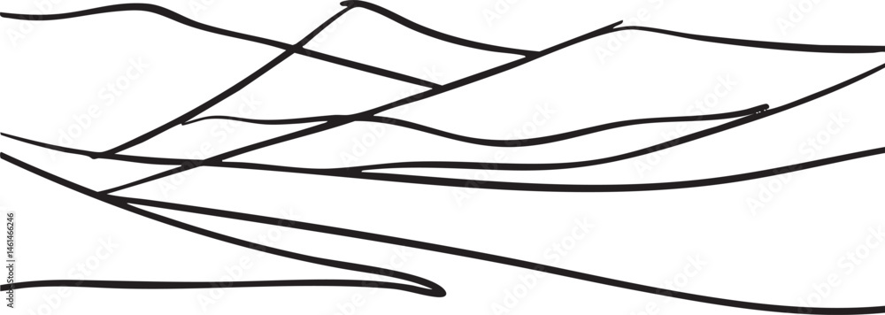 Fototapeta premium A minimalist black and white of flowing lines resembling waves.