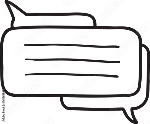 A simple speech bubble communicates a message.