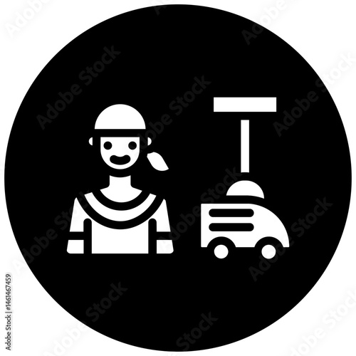 Man Doing Vacuum Icon