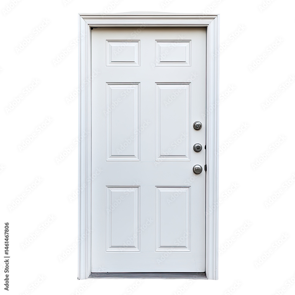 Fototapeta premium White Exterior Door with Paneling