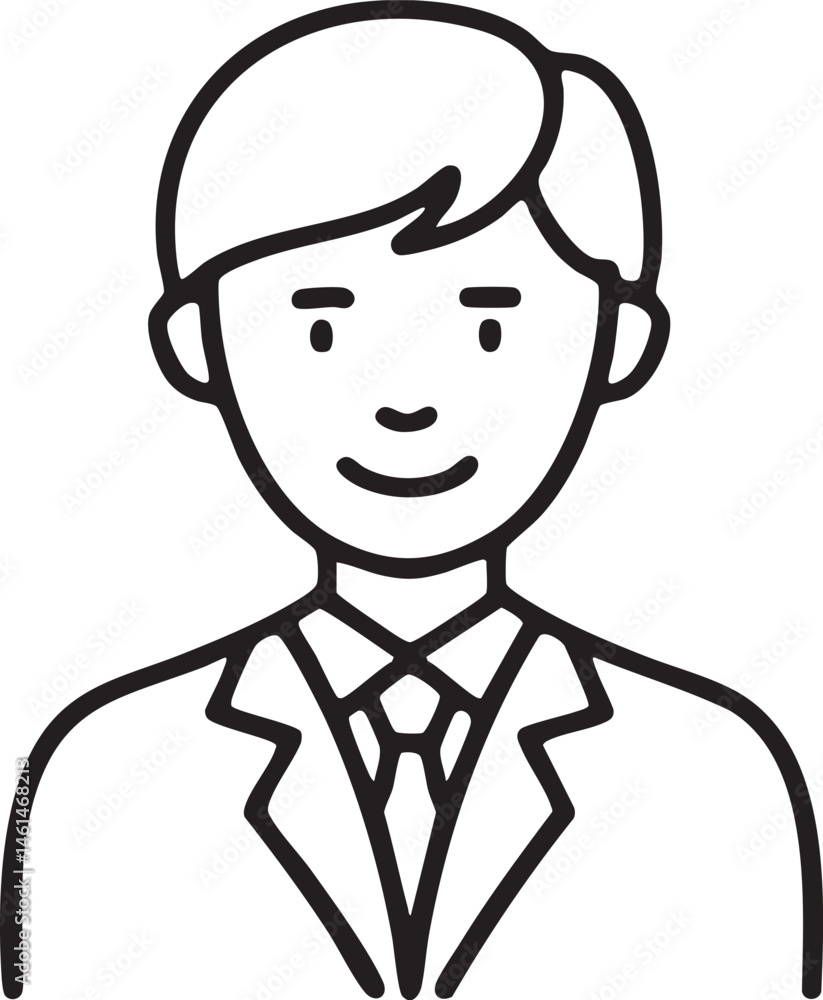 A young man in a formal suit smiles warmly. A young man in a formal suit smiles warmly.