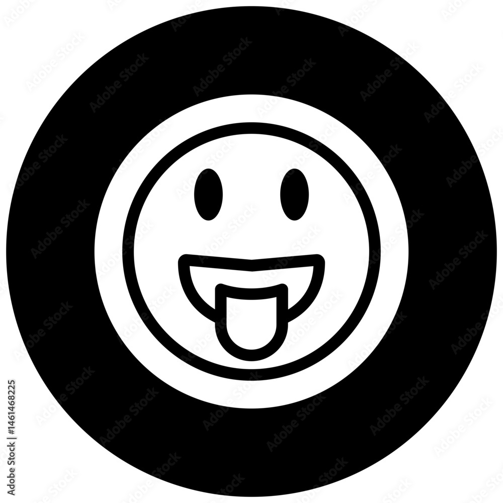 Fototapeta premium Face with Tongue Icon