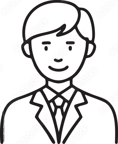 A young man in a formal suit smiles warmly.