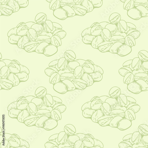 Pistachio seamless pattern in pastel green color scheme
